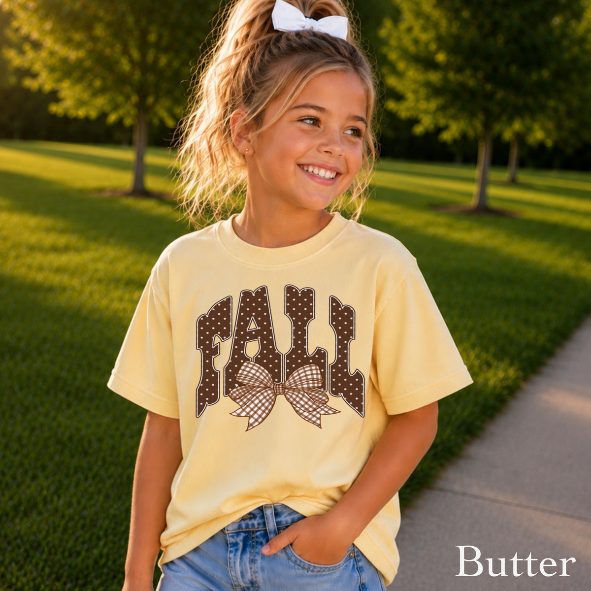 Fall Gingham Favorite Youth Comfort Color T-Shirt