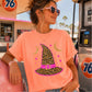 Leopard Witches Hat Halloween Comfort Color Graphic Tee