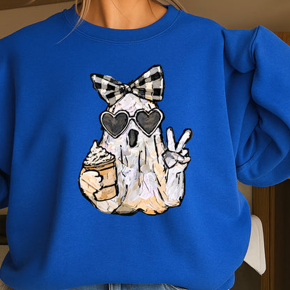 Preppy Ghost Halloween Crewneck Sweatshirt