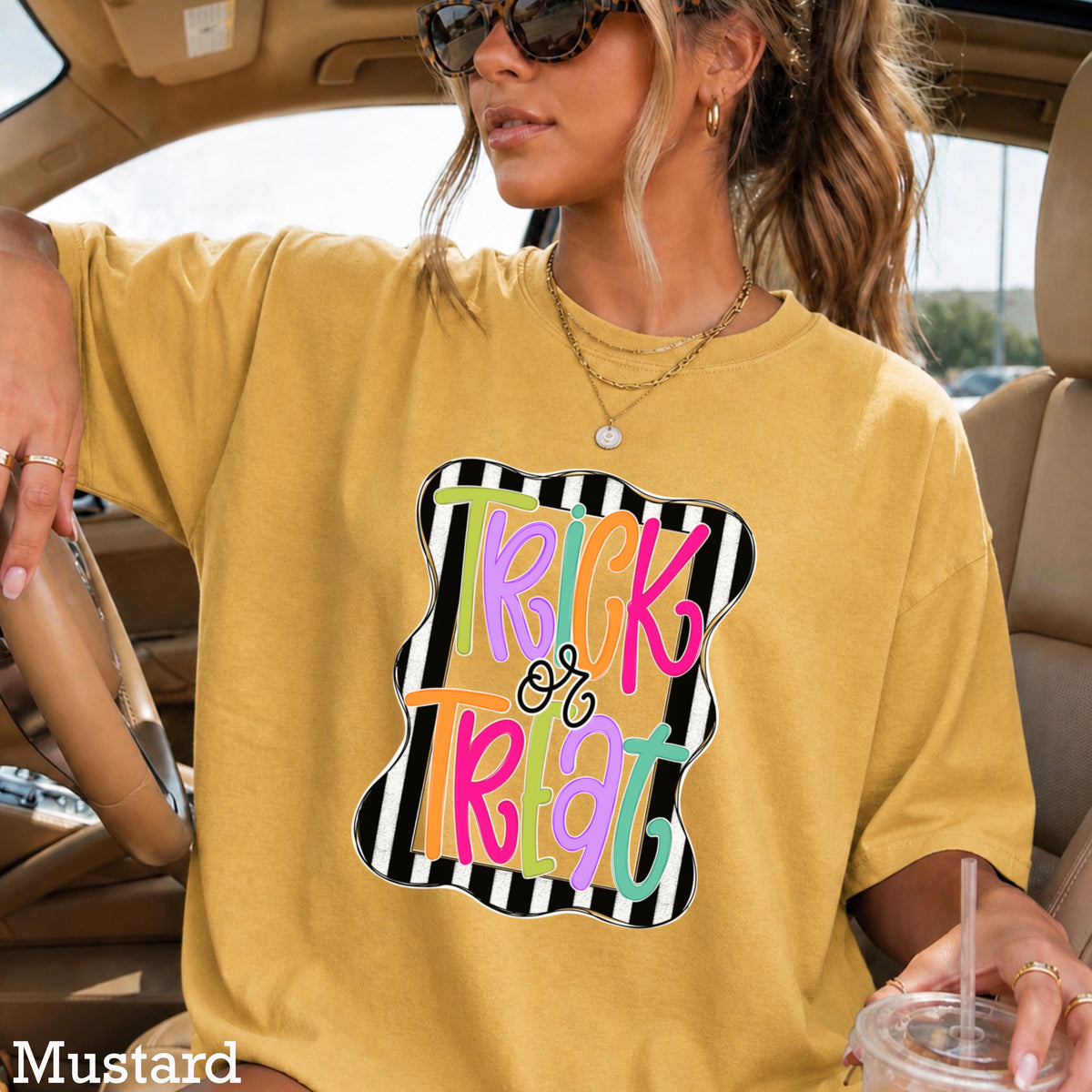 Trick Or Treat Halloween Comfort Color Graphic Tee
