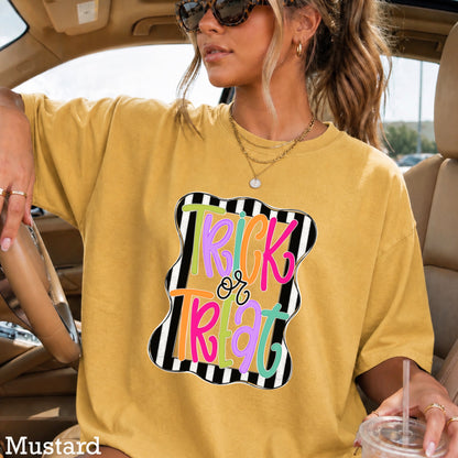 Trick Or Treat Halloween Comfort Color Graphic Tee