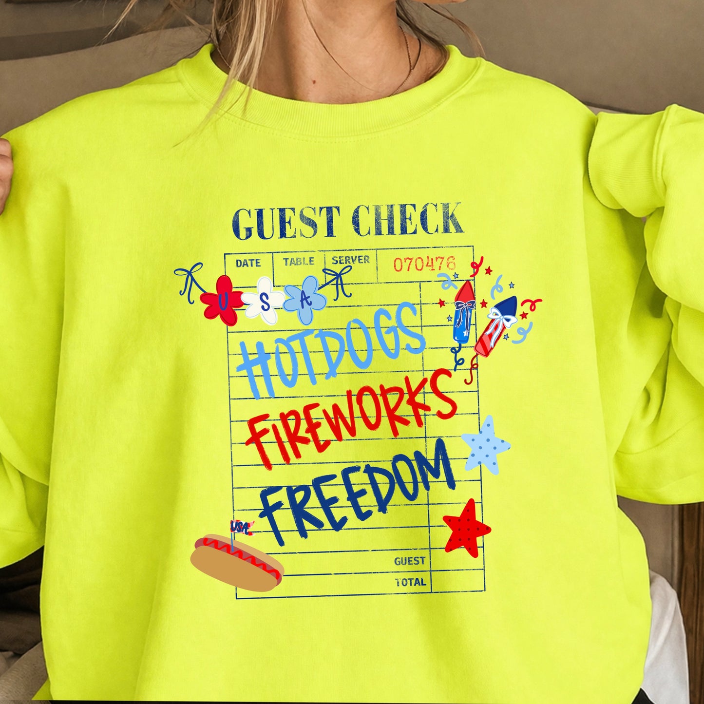Guest Check July 4th Crewneck Sweatshirt