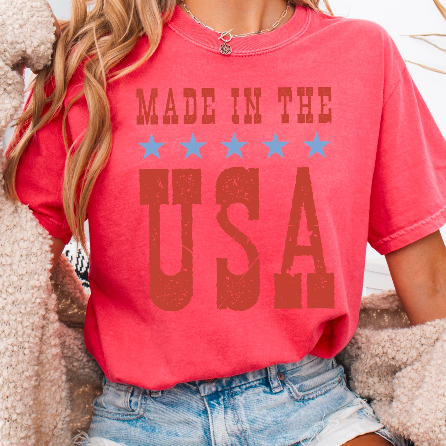Made InThe USA July 4th Comfort Color Graphic Tee