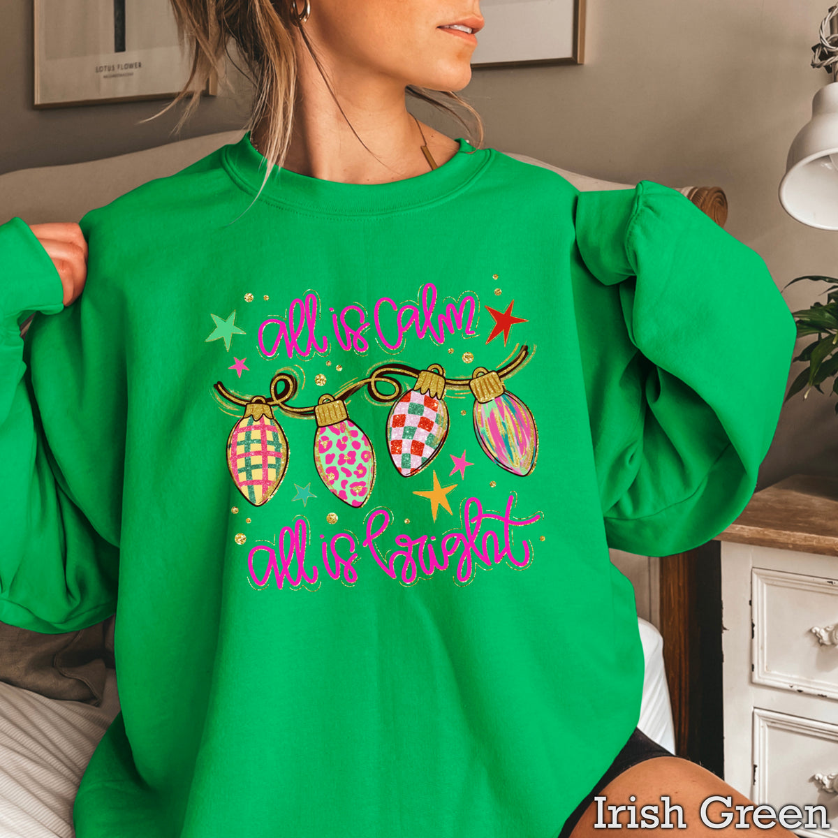 All Is Calm Christmas Crewneck Sweatshirt