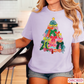 Bow Christmas Tree Comfort Color Graphic Tee