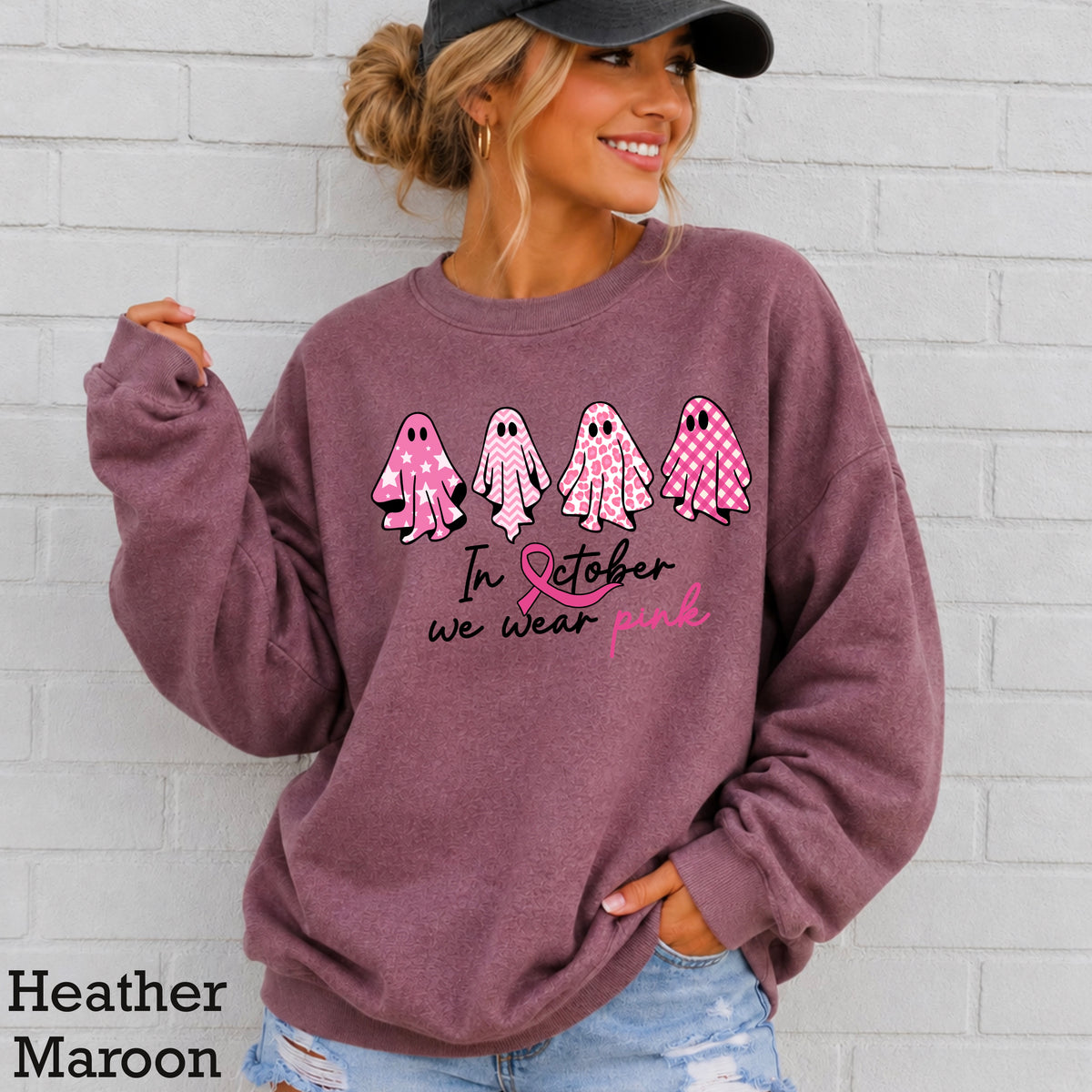 In October We Wear Pink Crewneck Sweatshirt