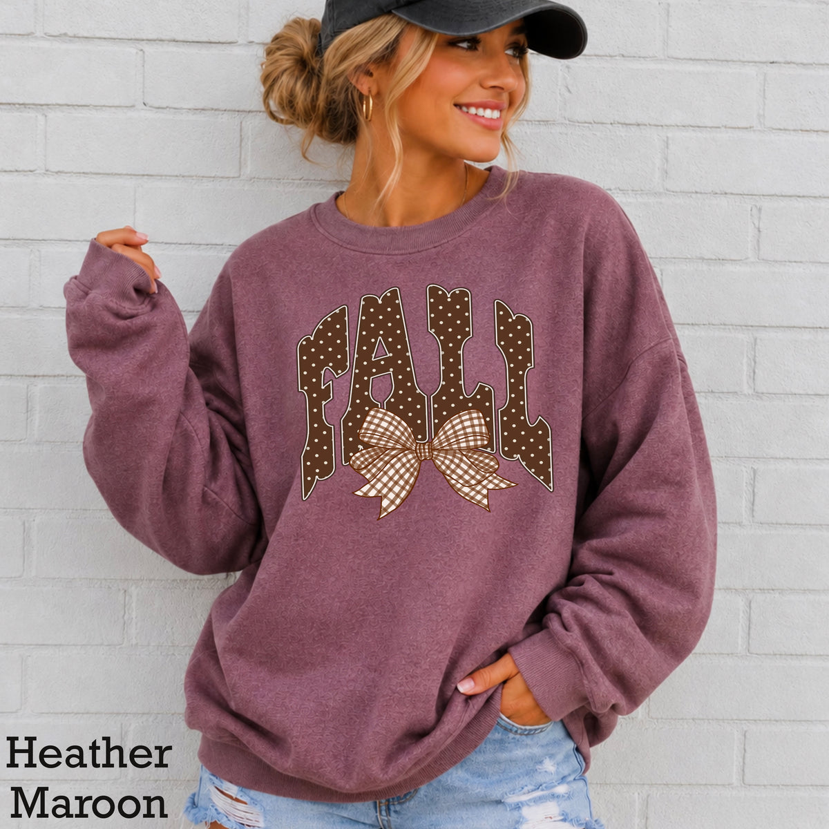 Fall Gingham Crewneck Sweatshirt