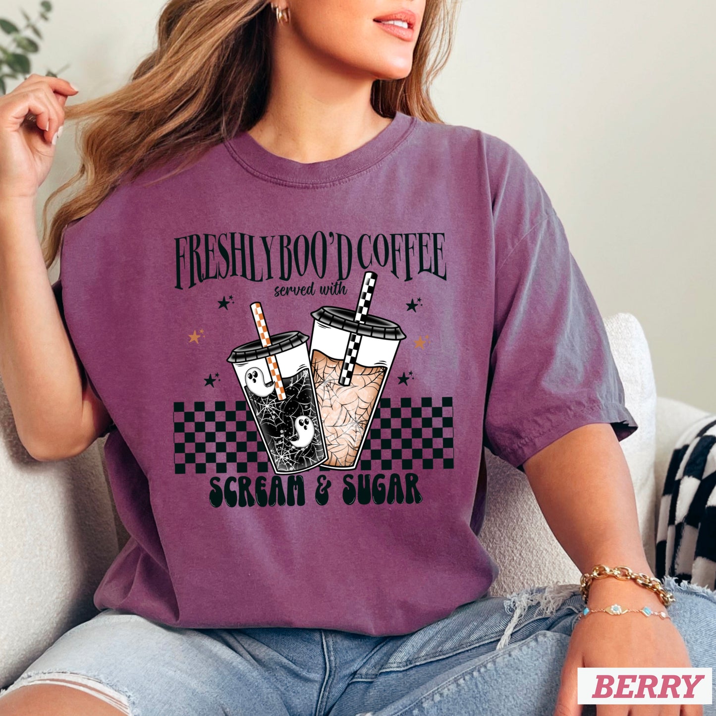 Freshly Boo’d Coffee Halloween Comfort Color Graphic Tee