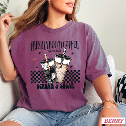 Freshly Boo’d Coffee Halloween Comfort Color Graphic Tee