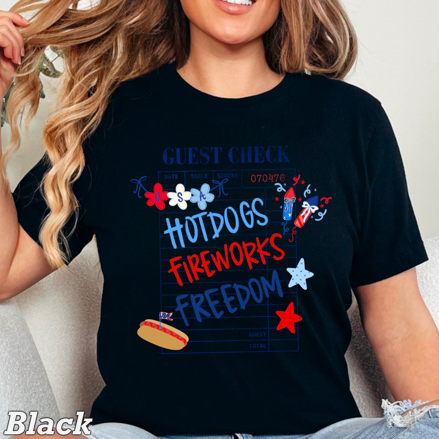 Guest Check July 4th Comfort Color Graphic Tee