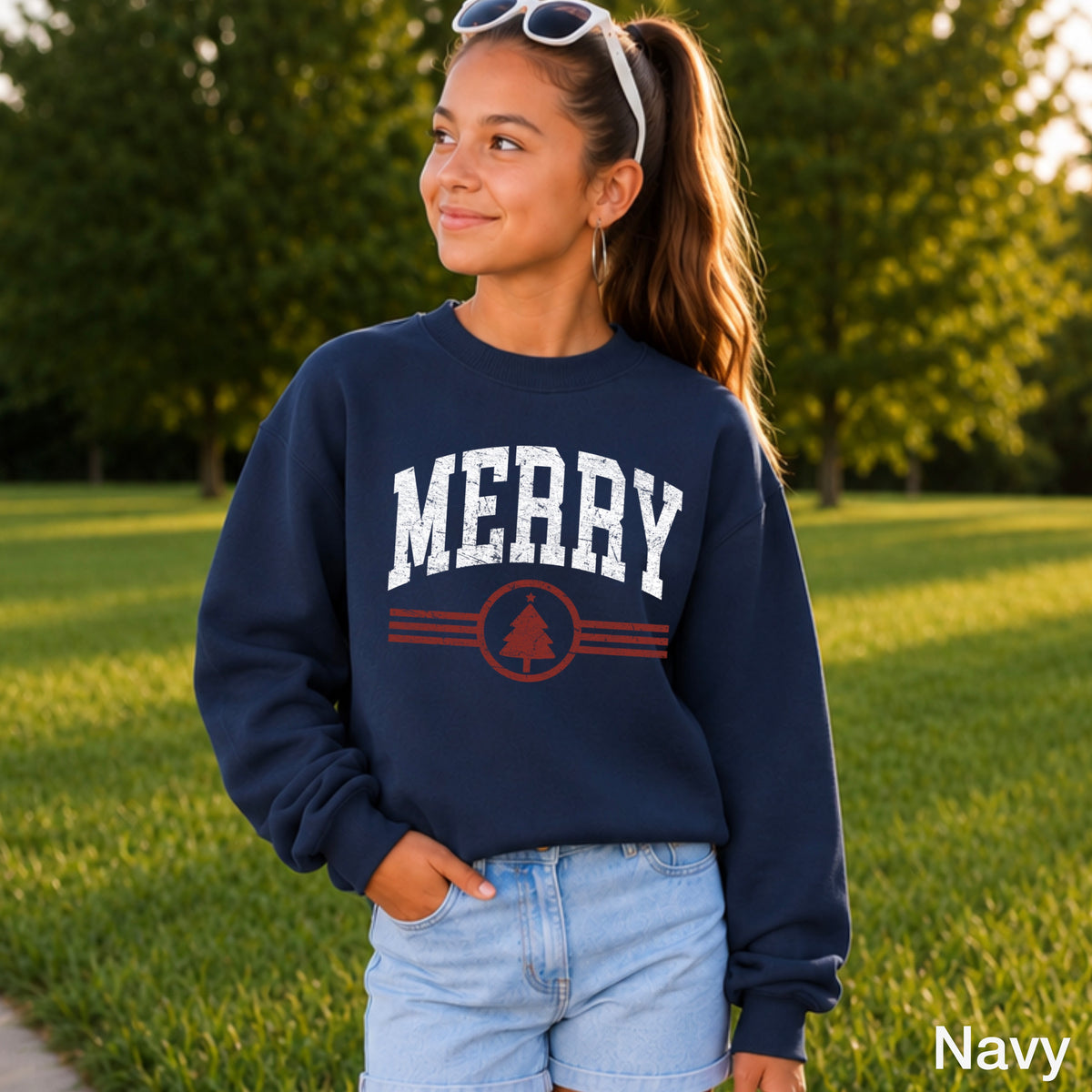 Merry Christmas Youth Crewneck Sweatshirt