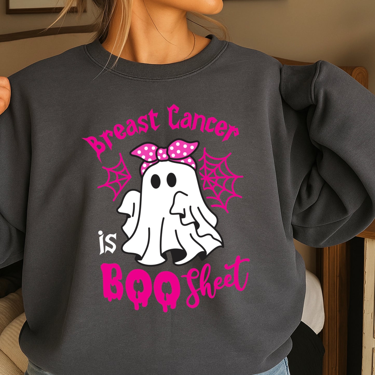 Breast Cancer Is Boo-Sheet Crewneck Sweatshirt