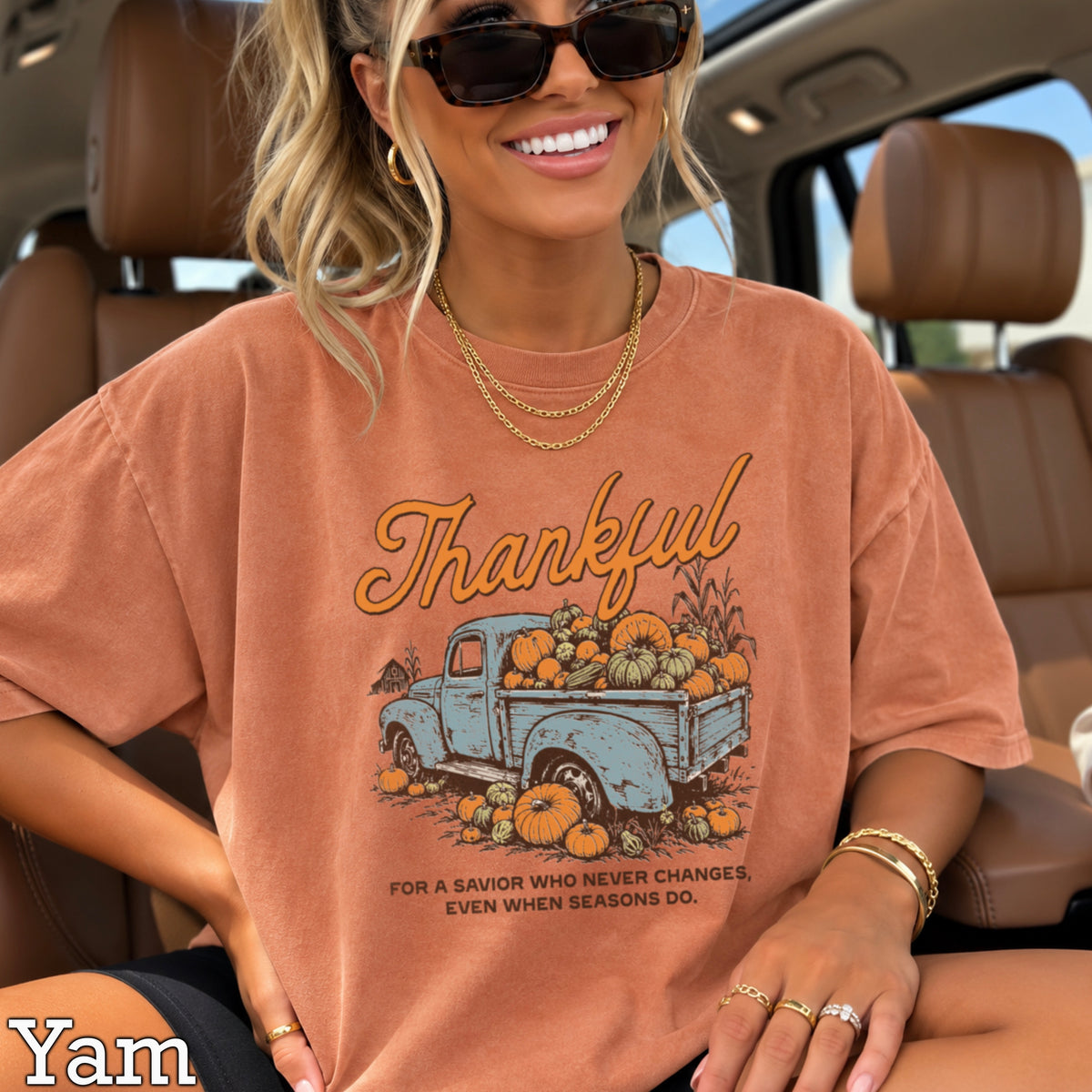 Thankful For A Savior Comfort Color Graphic Tee