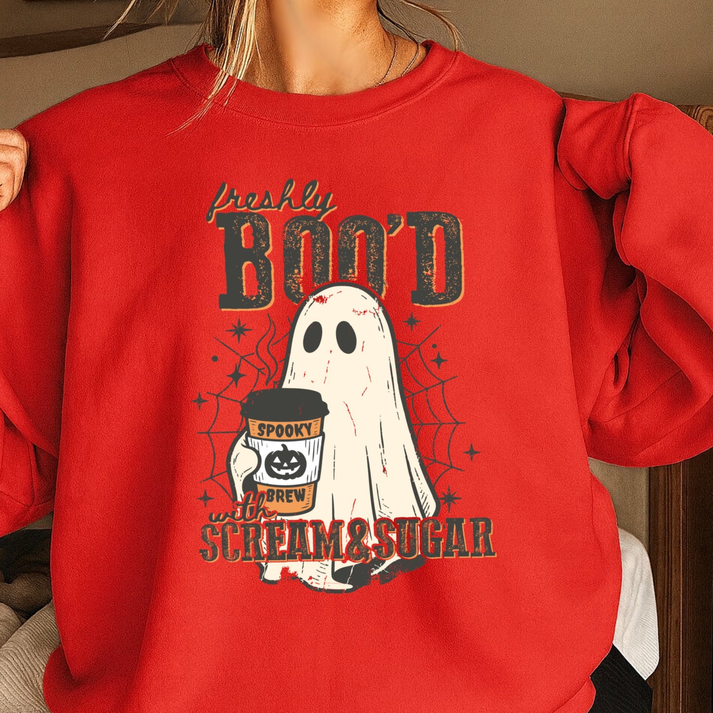 Freshly Boo’d Scream & Sugar Halloween Crewneck Sweatshirt