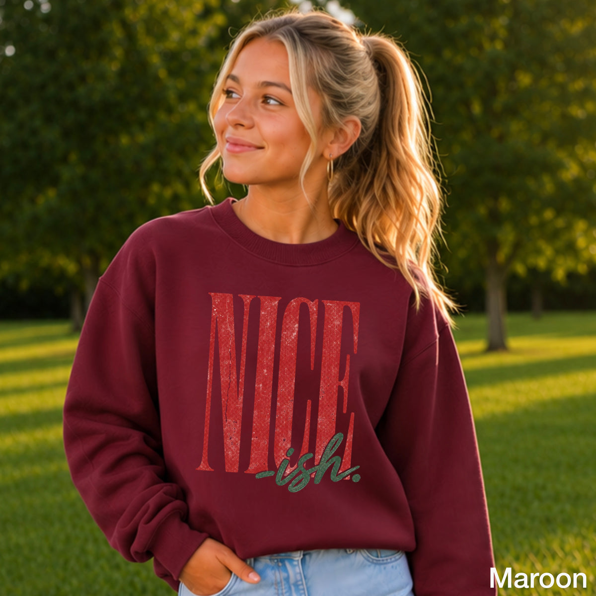 Nice-ish Christmas Youth Crewneck Sweatshirt