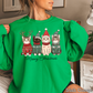 Meowy Christmas Graphic Crewneck Sweatshirt