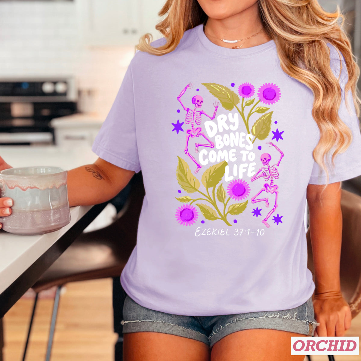 Dry Bones Come To Life Ezekiel 37 White Lettering Comfort Color Graphic Tee