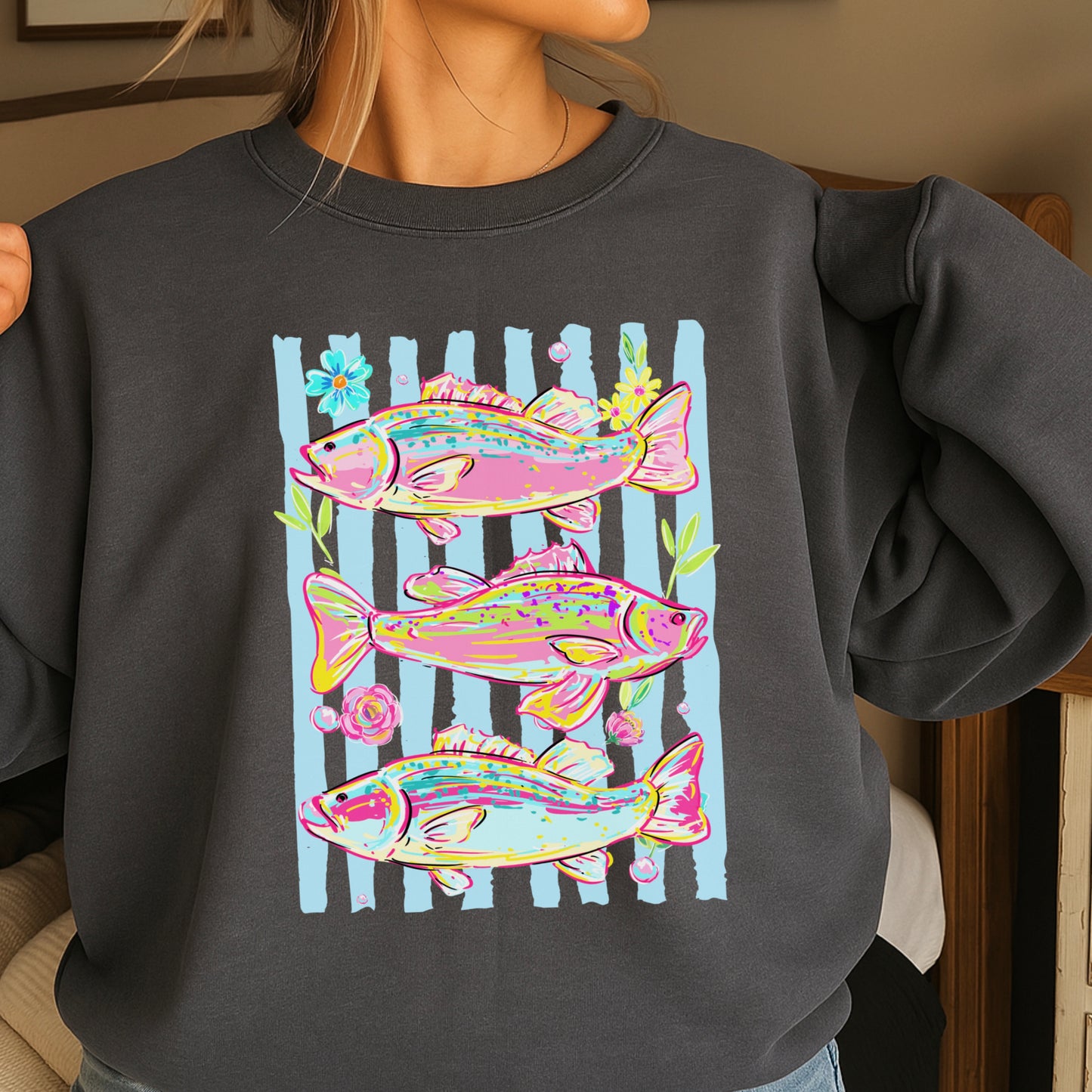 Fish Trio Crewneck Sweatshirt