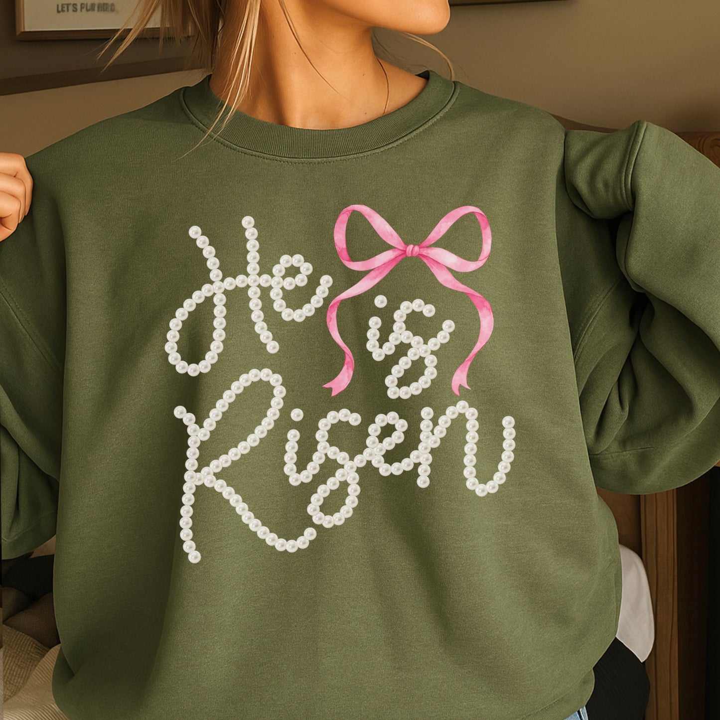 He Is Risen Easter Crewneck Sweatshirt