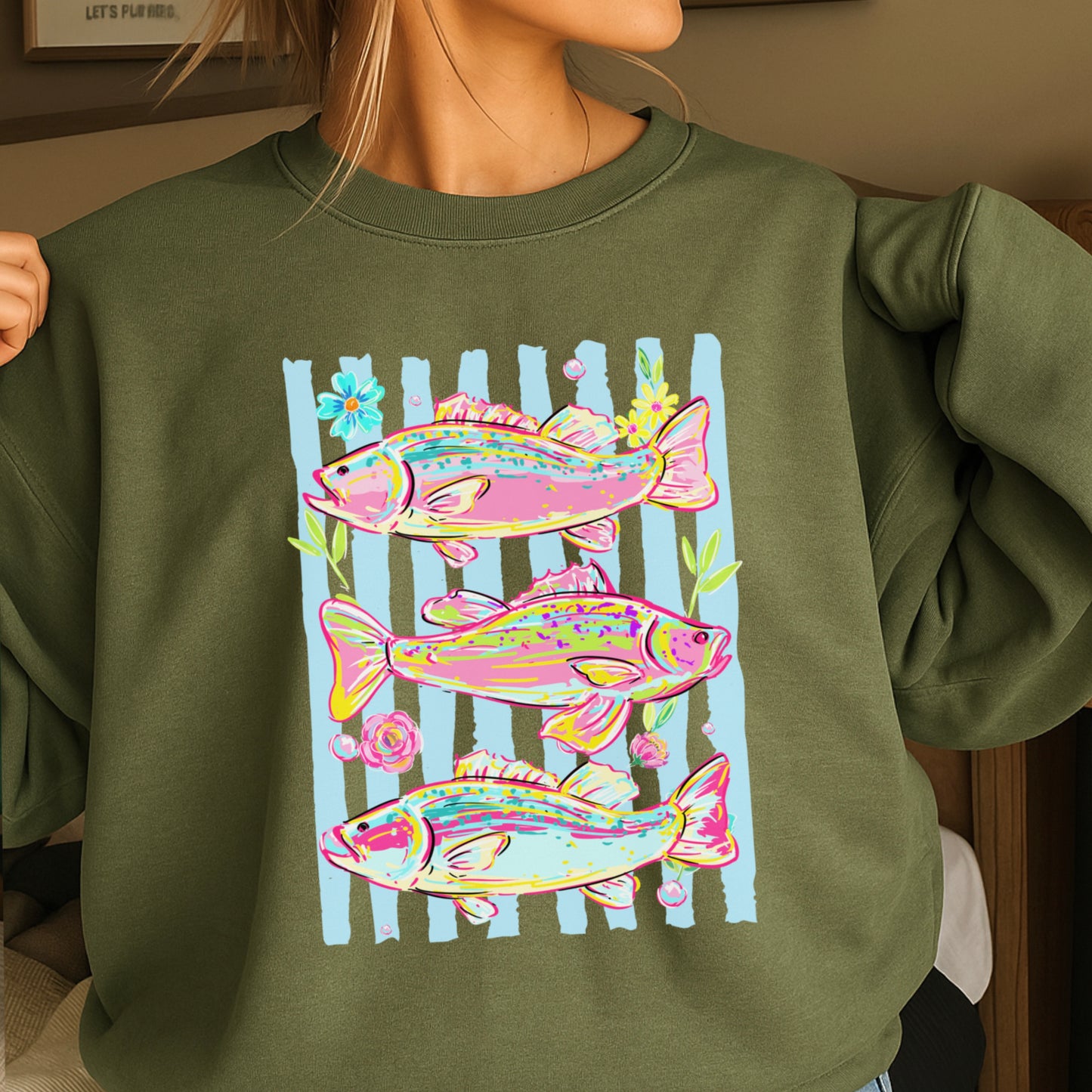 Fish Trio Crewneck Sweatshirt