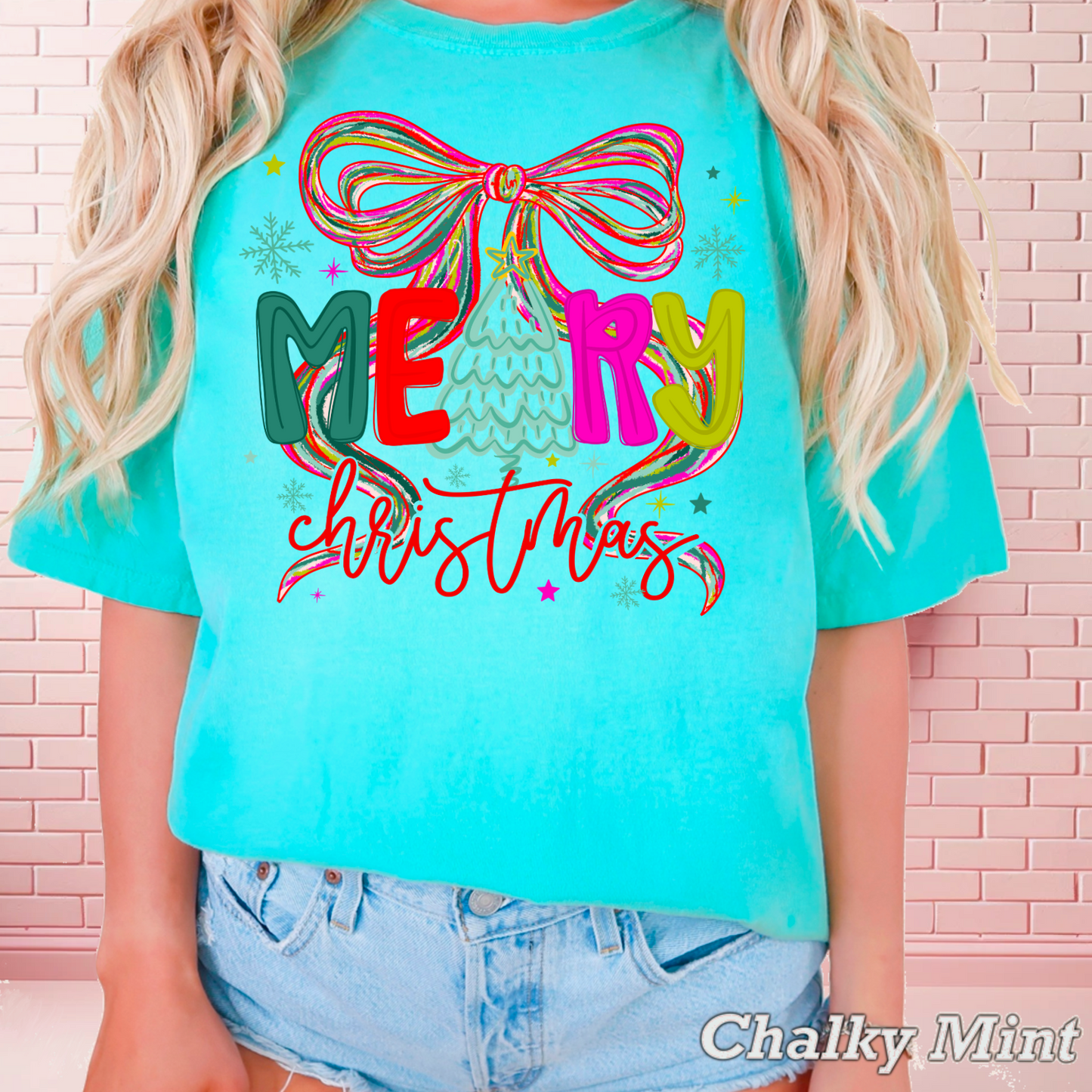 Merry Christmas Comfort Color Graphic Tee