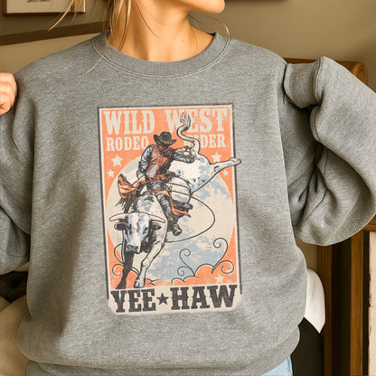 Wild West Rodeo Star Crewneck Sweatshirt