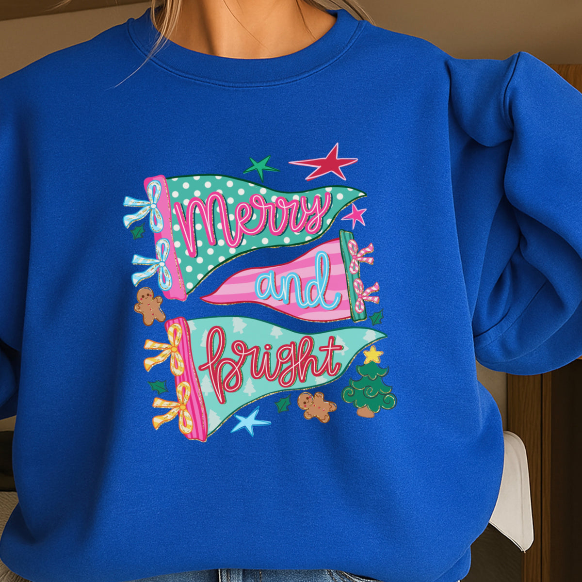 Merry And Bright Christmas Crewneck Sweatshirt