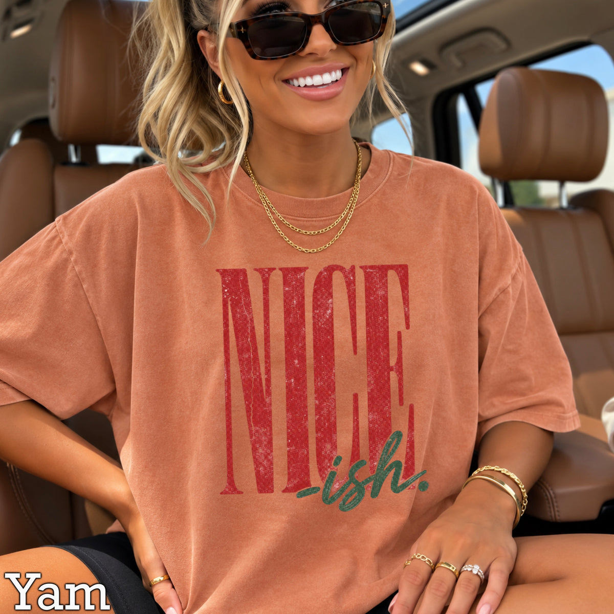 Nice -ish Christmas Comfort Color Graphic Tee
