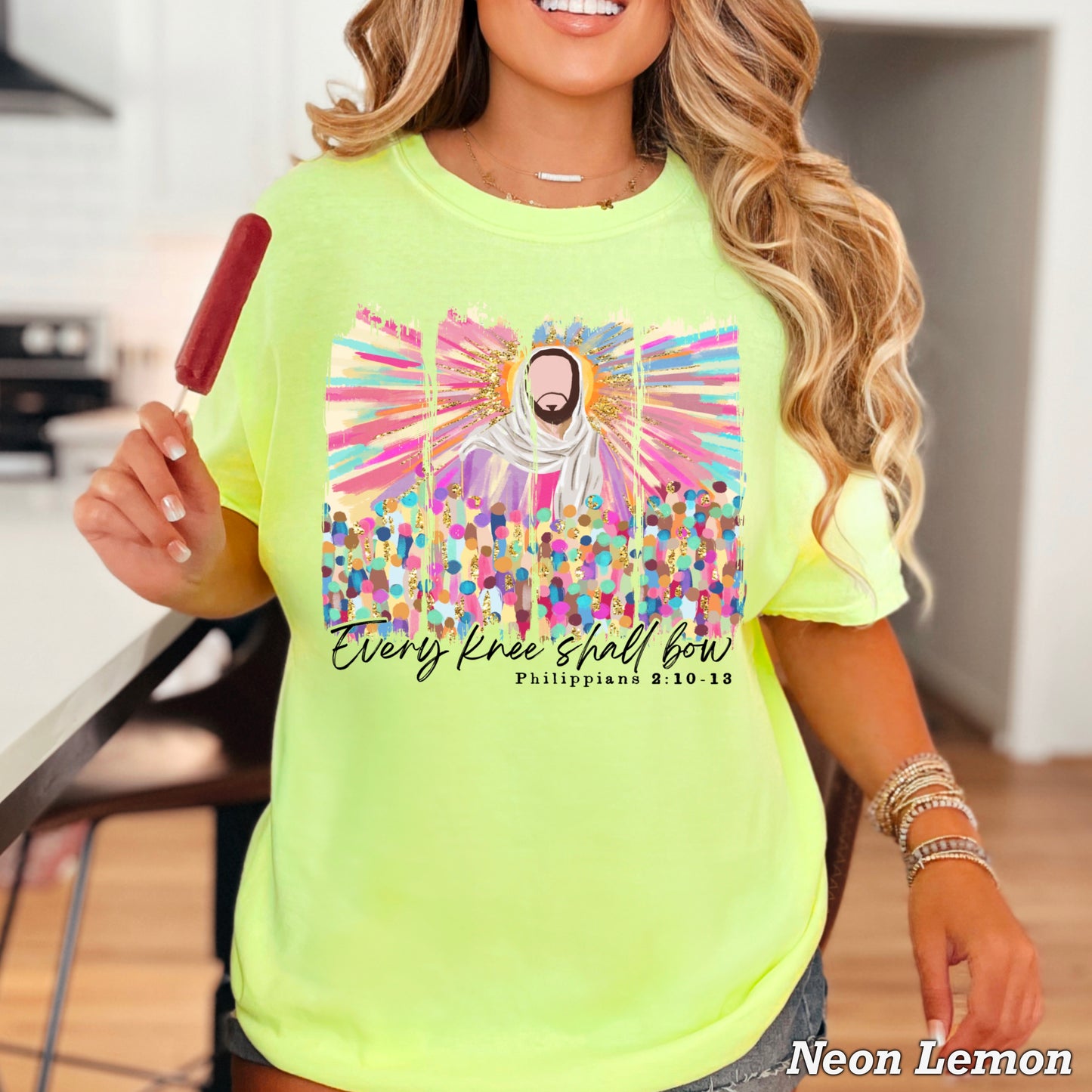 Every Knee Shall Bow Easter Comfort Color Graphic Tee
