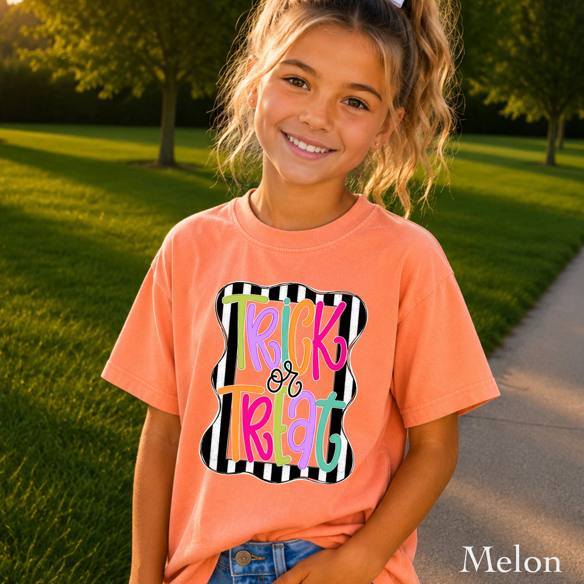Trick Or Treat Halloween Youth Comfort Color T-Shirt