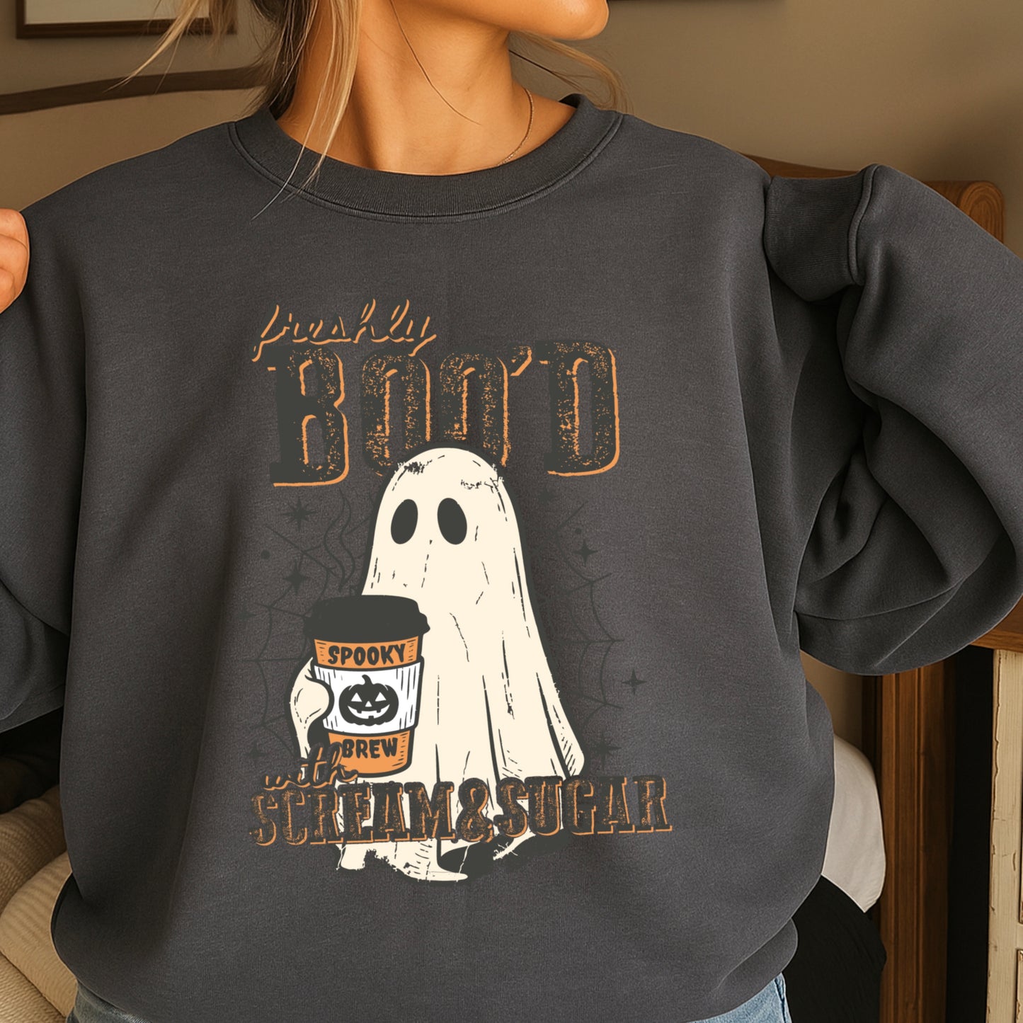 Freshly Boo’d Scream & Sugar Halloween Crewneck Sweatshirt