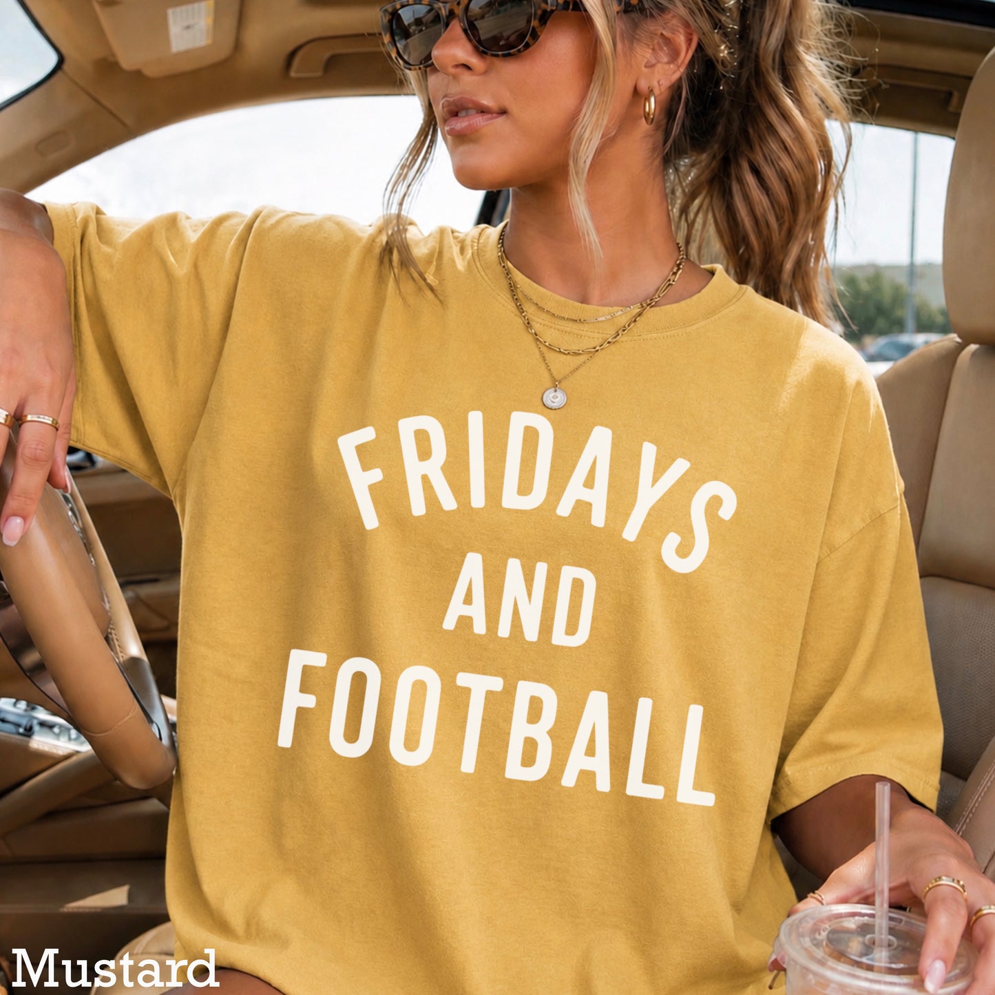Fridays And Football Comfort Color Graphic Tee
