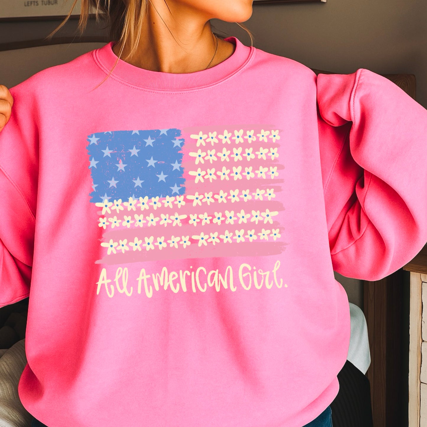 All American Girl Crewneck Sweatshirt