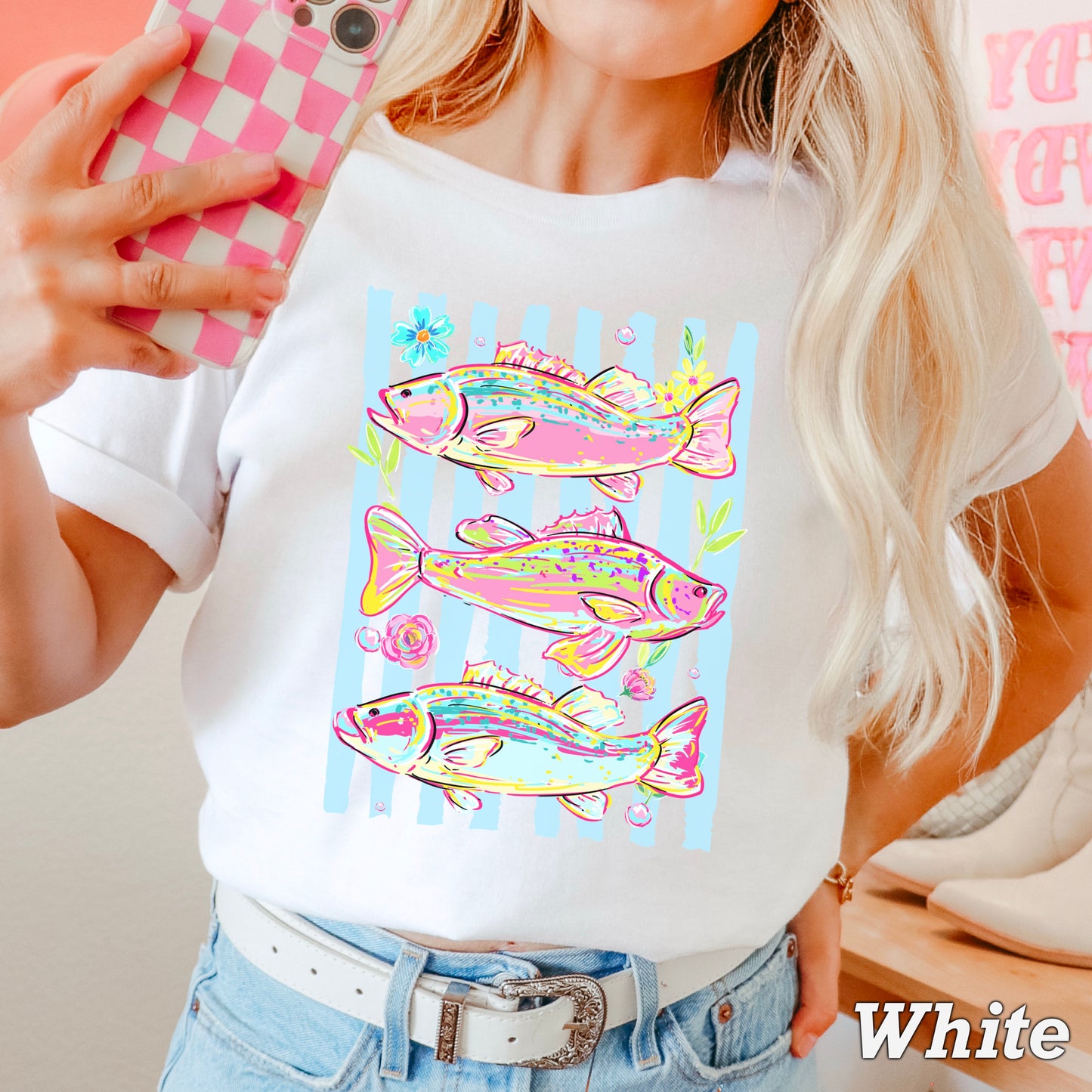 Fish Trio Comfort Color Graphic Tee