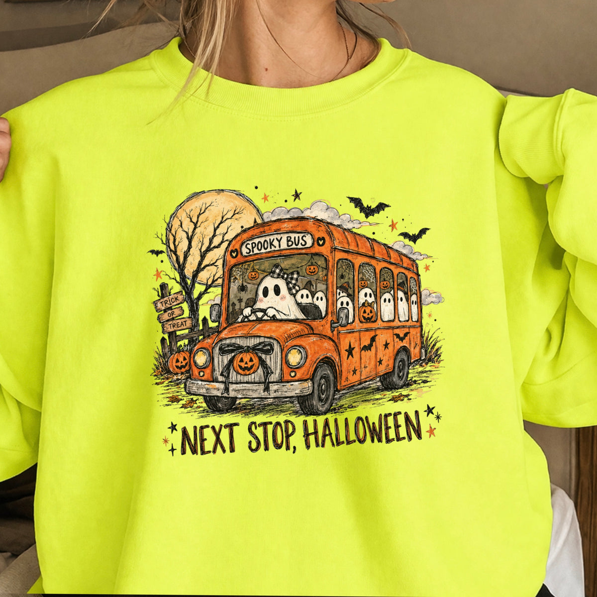 Next Stop Halloween Crewneck Sweatshirt