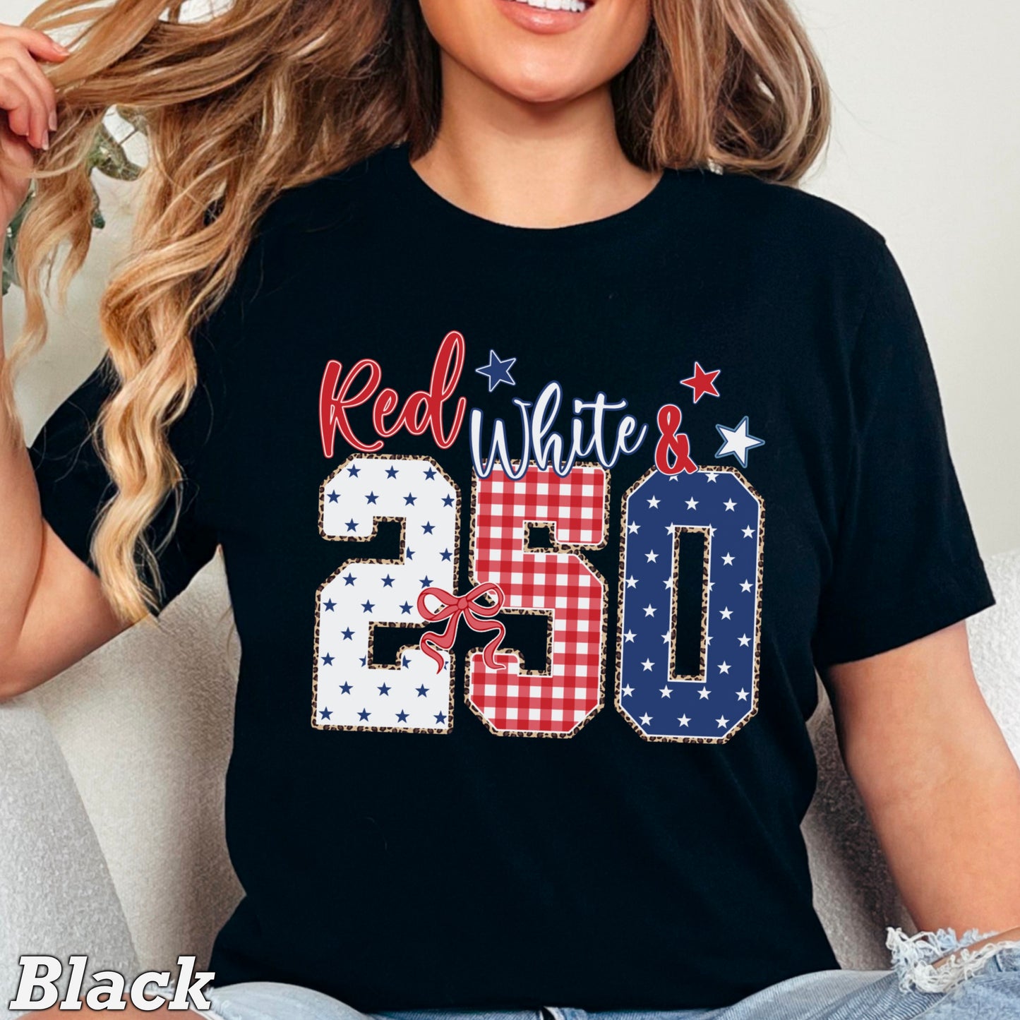 Red White & 250 Patriotic Comfort Color Graphic Tee