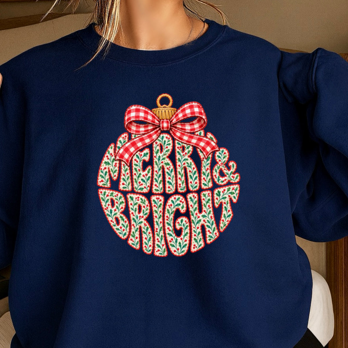 Merry & Bright Christmas Crewneck Sweatshirt
