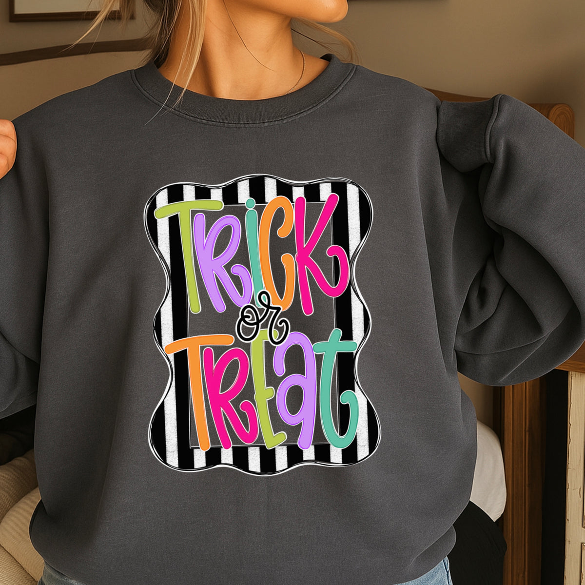 Trick Or Treat Halloween Crewneck Sweatshirt