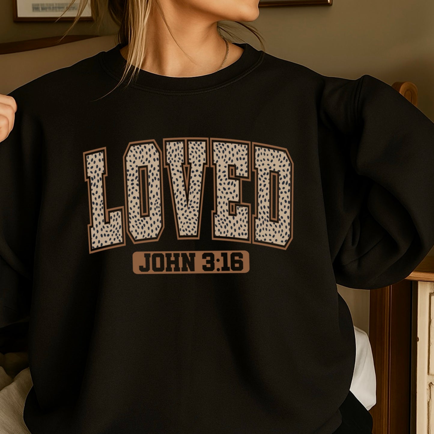 Loved John 3:16 Valentine’s Day Crewneck Sweatshirt