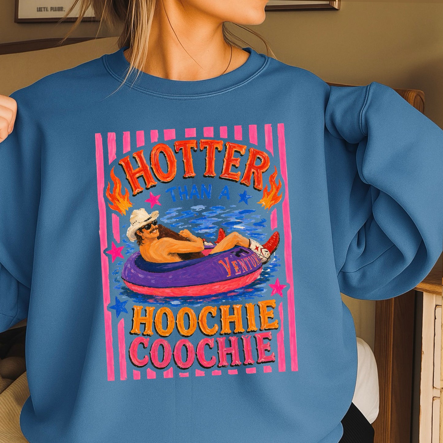 Hotter Than A Hoochie Coochie  Crewneck Sweatshirt