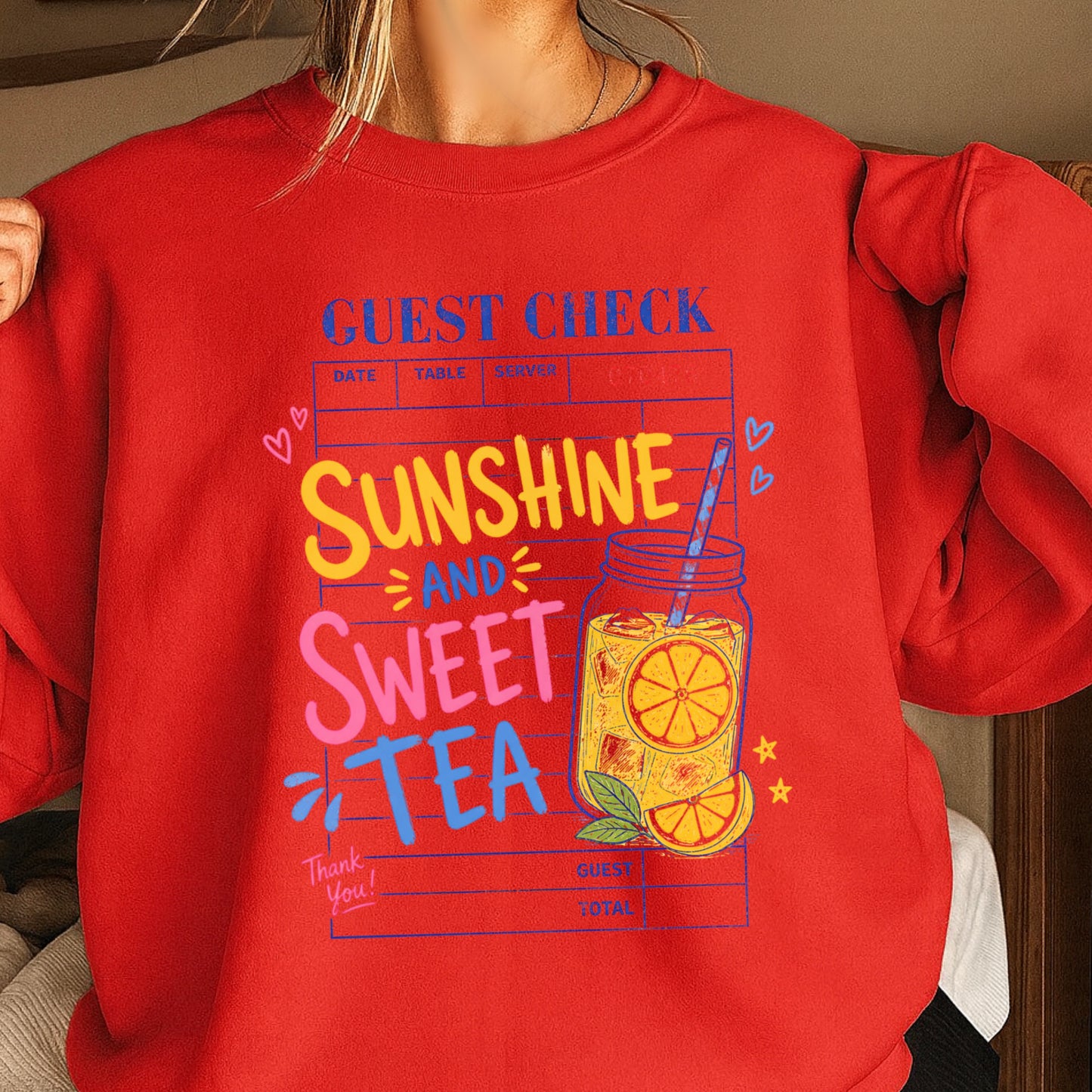 Guest Check Sunshine & Sweet Tea Crewneck Sweatshirt