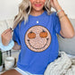 Leopard Pumpkin Face Comfort Color Graphic Tee