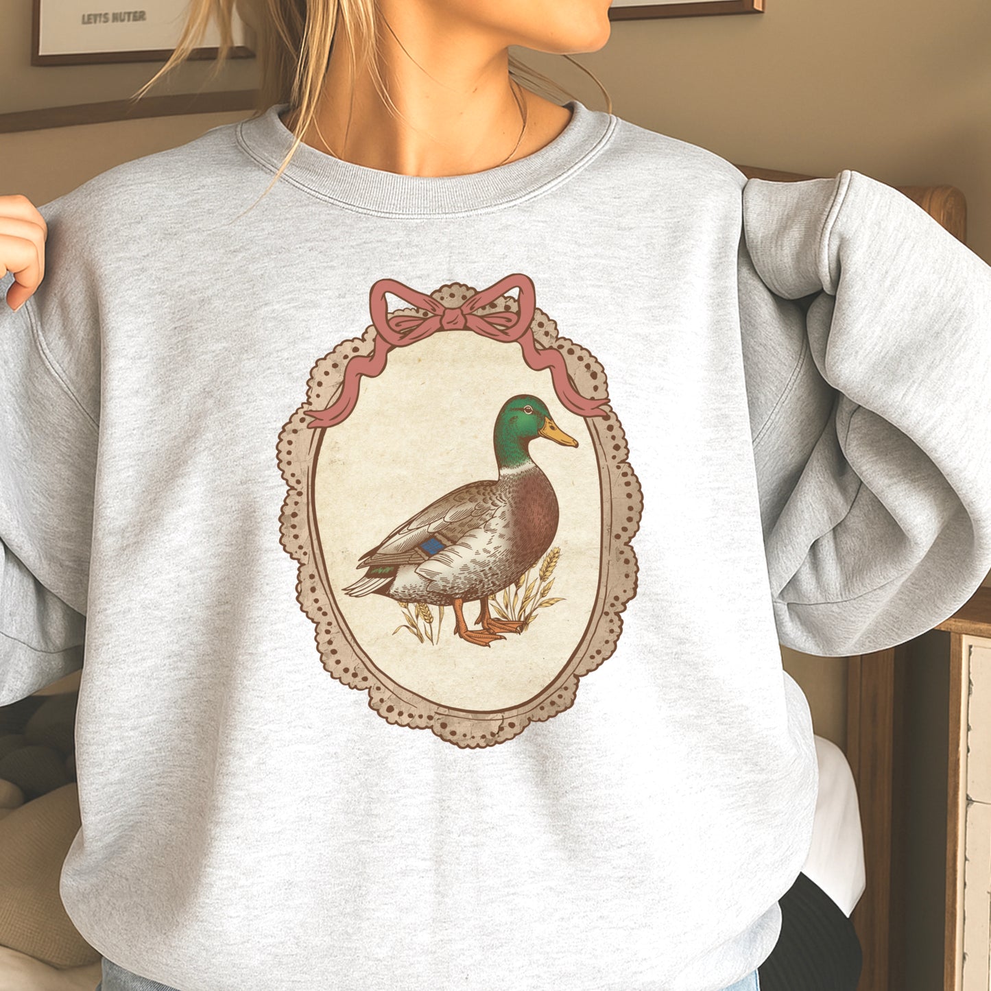 Vintage Framed Mallard Duck Crewneck Sweatshirt