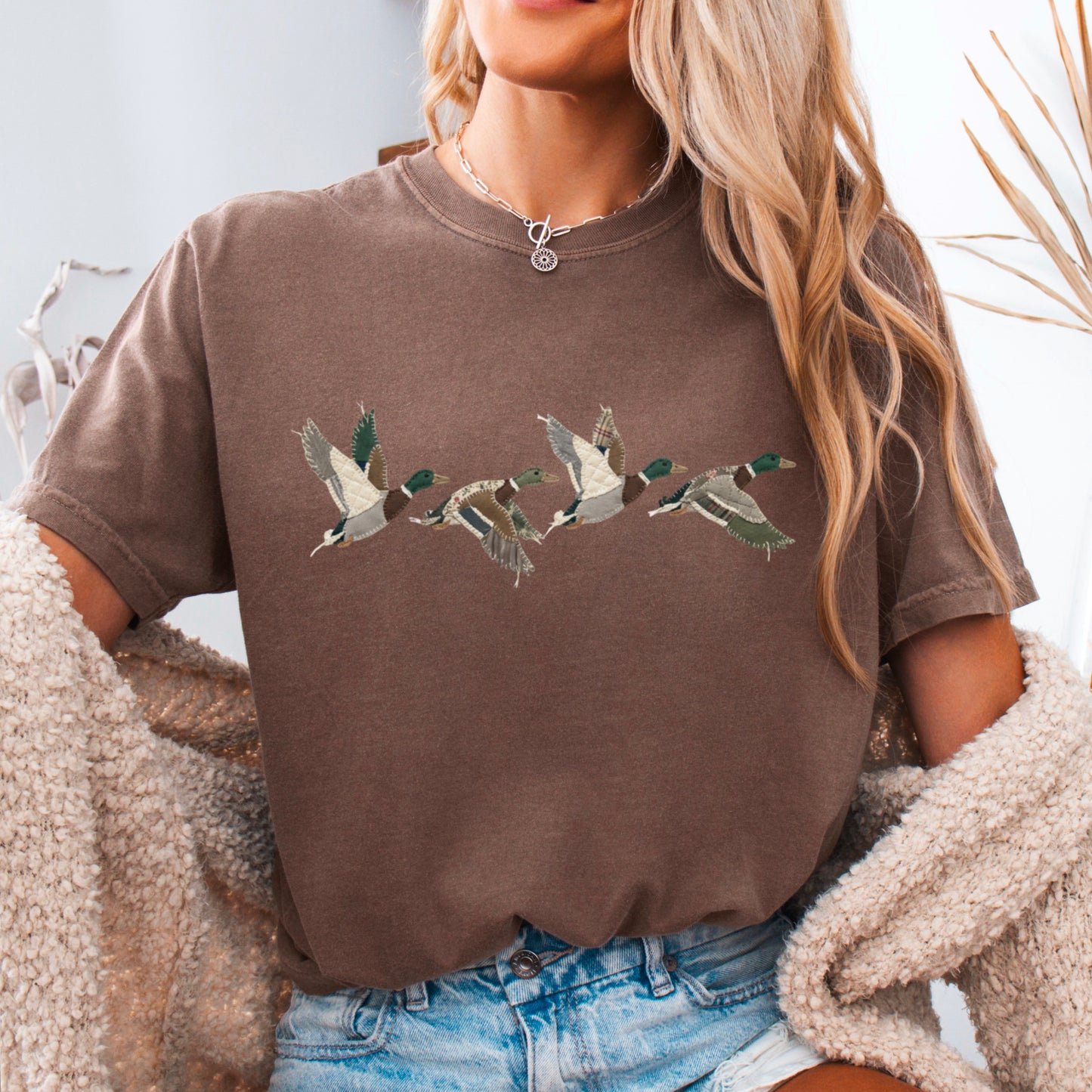 Patchwork Mallard Duck Comfort Color Graphic Tee