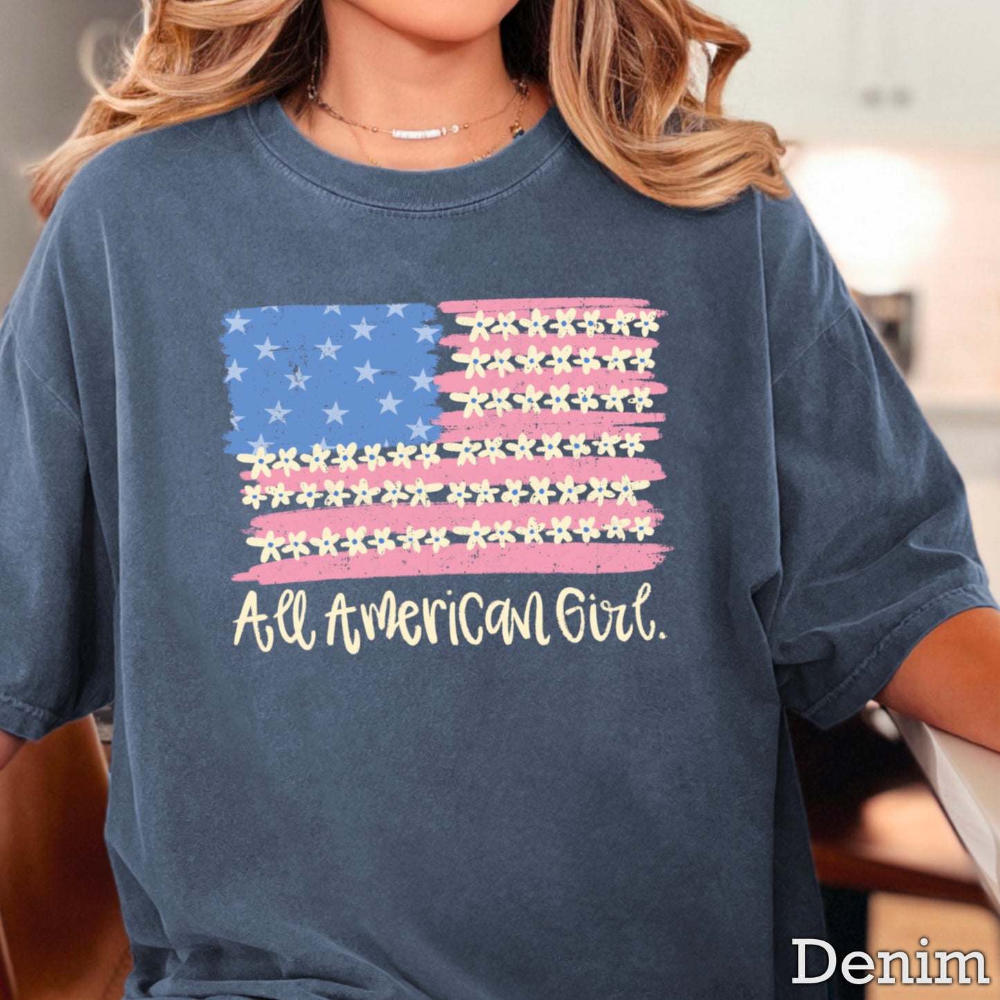 All American Girl Comfort Color Graphic Tee