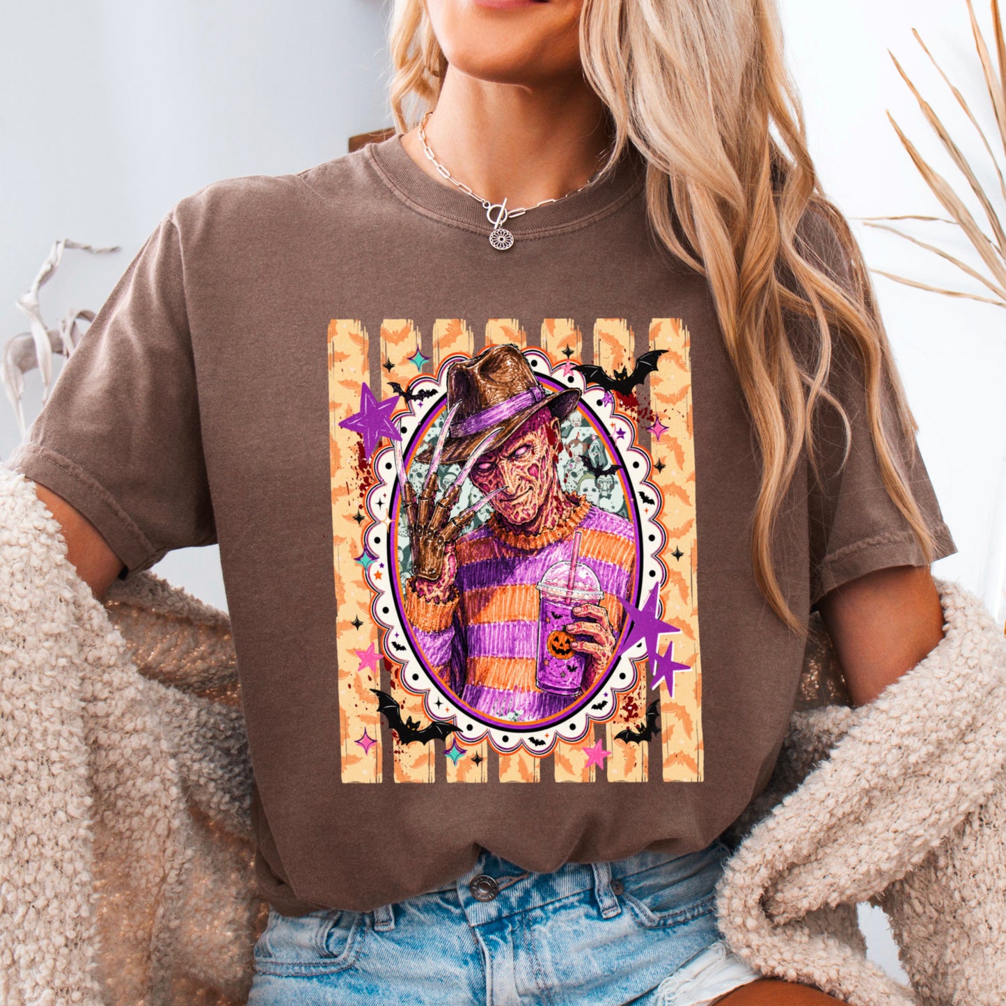 Horror Film Character Halloween Comfort Color Graphic Tee