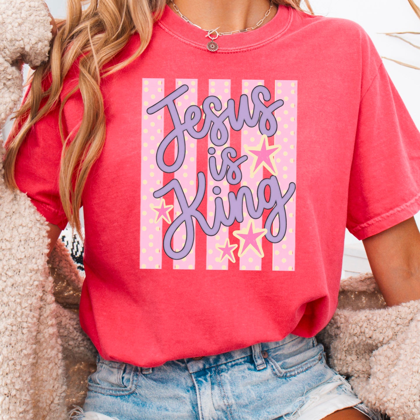 Jesus Is King Comfort Color Graphic Tee