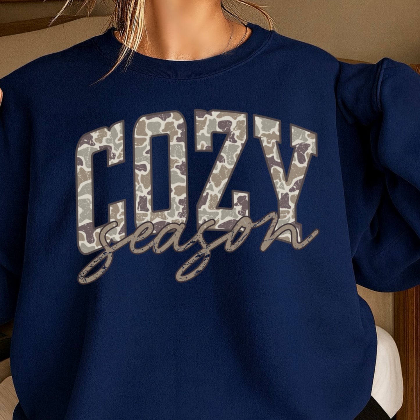 Camo Cozy Season Crewneck Sweatshirt