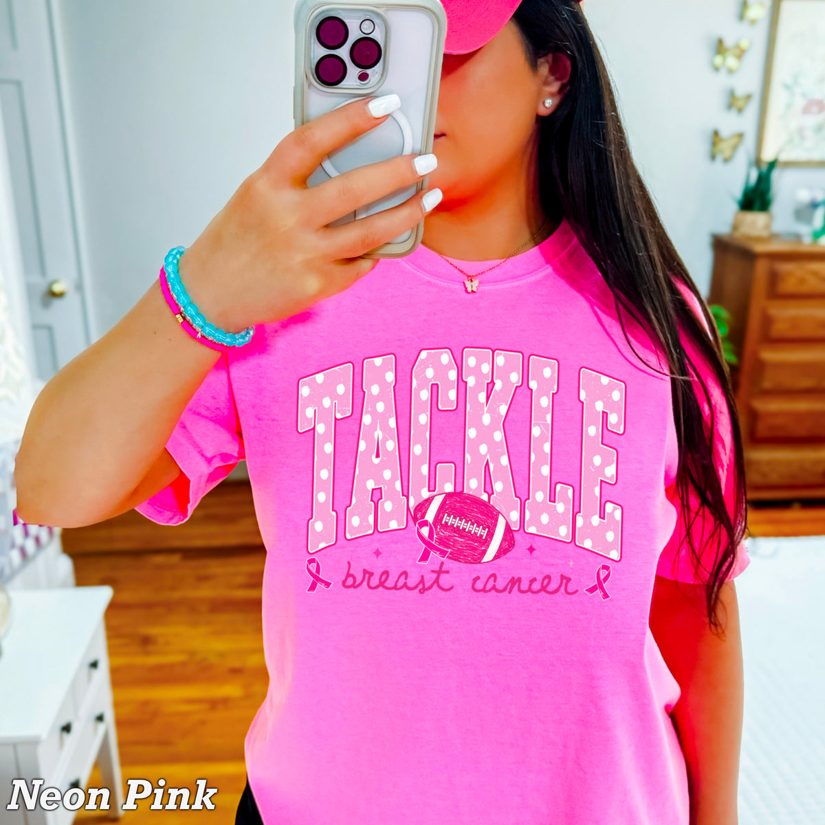 Tackle Breast Cancer Comfort Color Graphic Tee