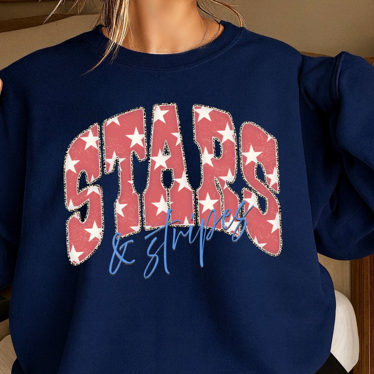 Stars & Stripes July4th Crewneck Sweatshirt